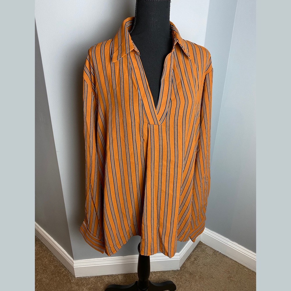 Orange Striped Top
